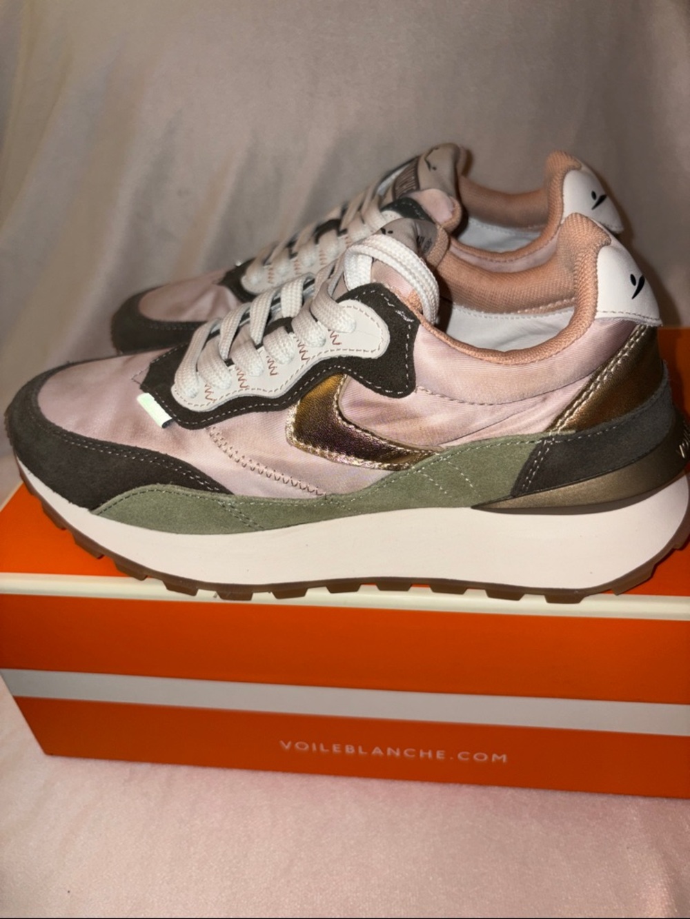 NWT VOILE BLANCHE Qwark Hype Sneaker in Army Green - Picture 13 of 16